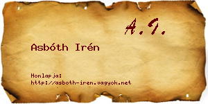 Asbóth Irén névjegykártya